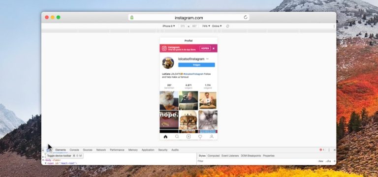 Instagram foto uploaden Chrome
