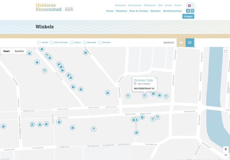 winkeloverzicht website hob
