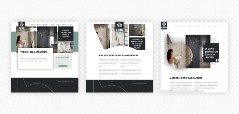 3 verschillende varianten van de website